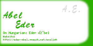 abel eder business card